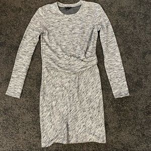 club monaco lana gathered twist long sleeves dress